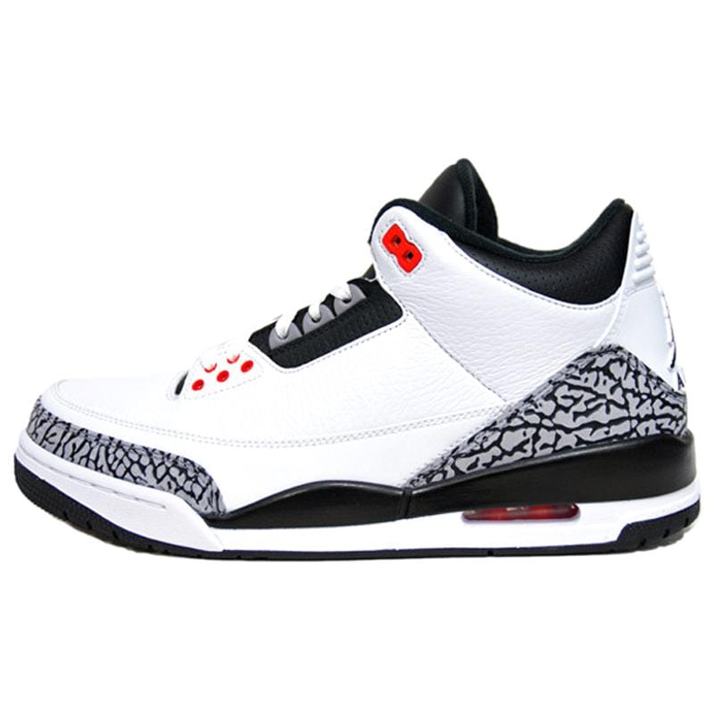 Air Jordan 3 White-Cement Grey-Infrared 23-Black — UK 3 | EU 35.5 | US 3.5 — Front View