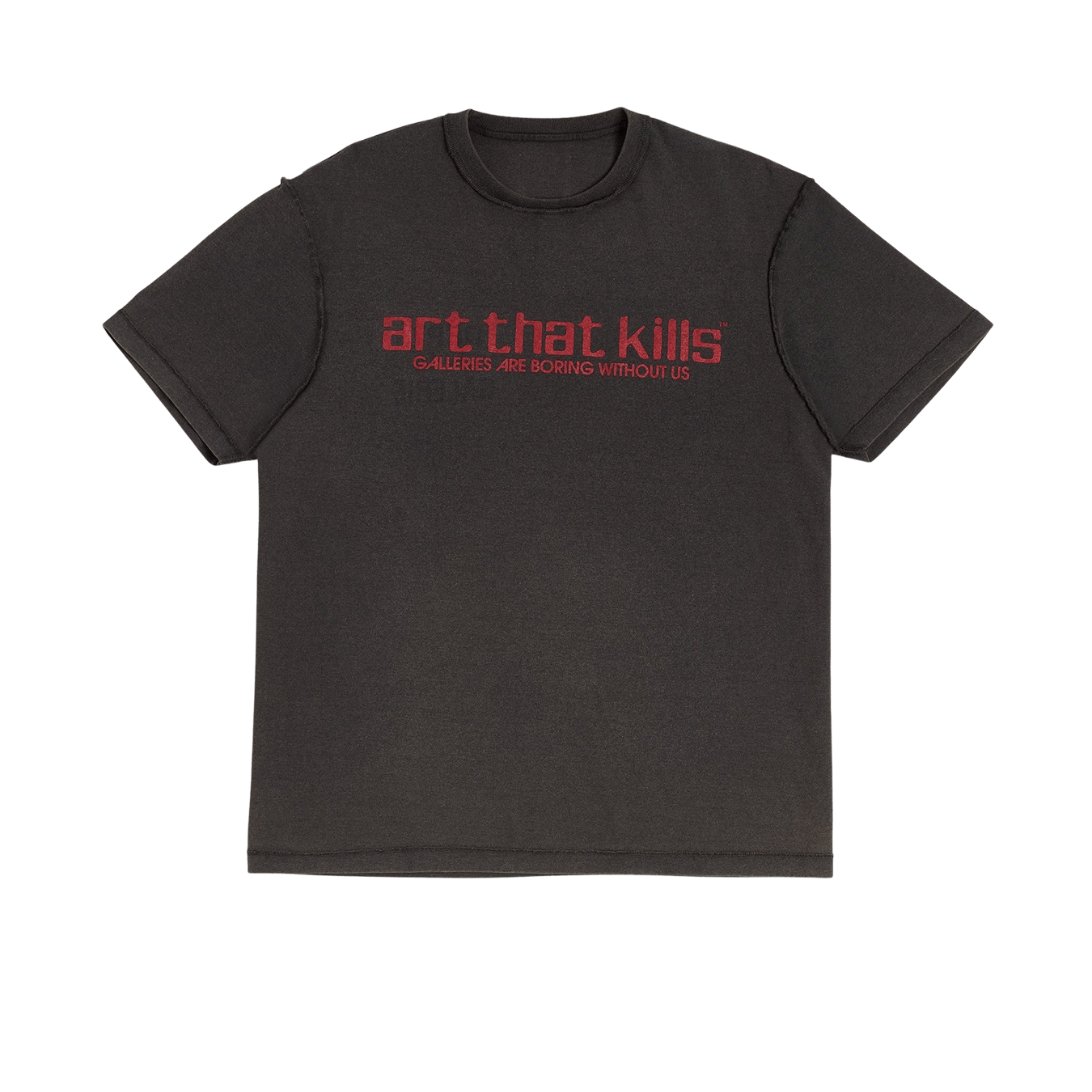Gallery Dept. Art That Kills Logo Reversible T-Shirt 'Vintage Black' — XXS — Front View