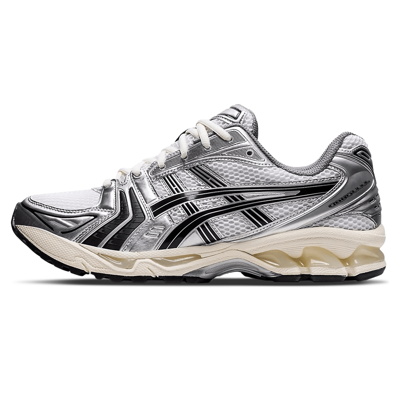 JJJJound x Gel Kayano 14 'Silver Black' — UK 3 | EU 36 | US 4 — Front View