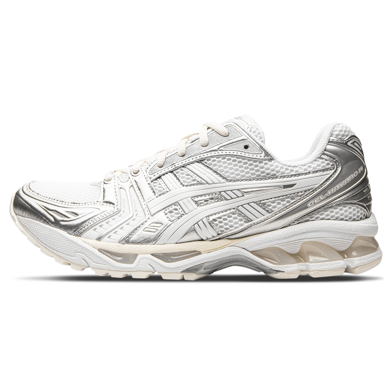 JJJJound x Gel Kayano 14 'Silver White' — UK 3 | EU 36 | US 4 — Front View