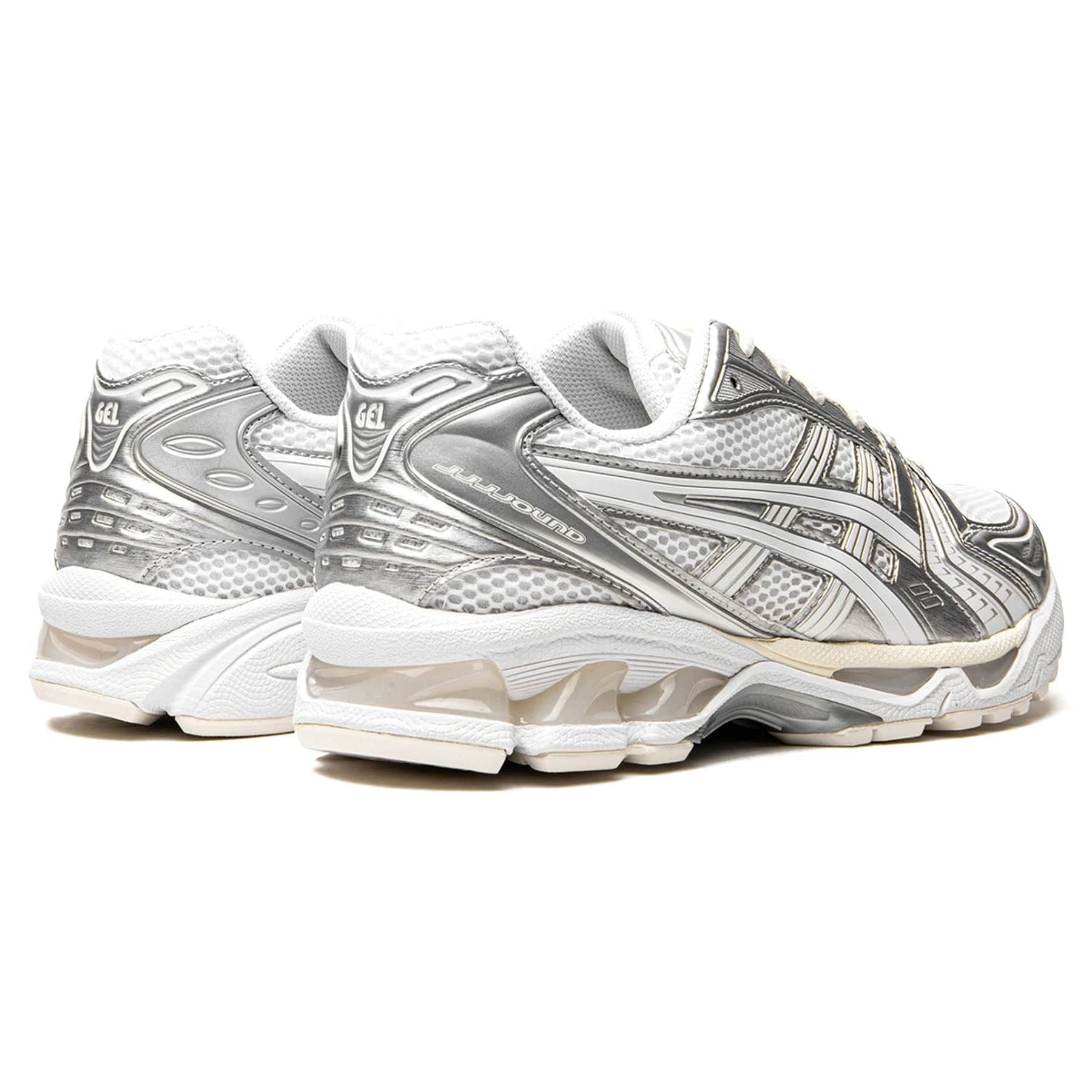 JJJJound x Gel Kayano 14 'Silver White' — UK 3 | EU 36 | US 4 — Back View