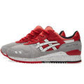 ASICS GEL LYTE III 'CRANE' Light Grey & Red — UK 3 | EU 36 | US 4 — Front View