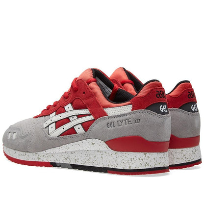 ASICS GEL LYTE III 'CRANE' Light Grey & Red — UK 3 | EU 36 | US 4 — Back View