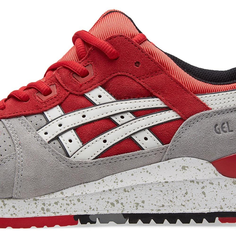 ASICS GEL LYTE III 'CRANE' Light Grey & Red — UK 3 | EU 36 | US 4 — Top View