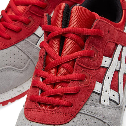 ASICS GEL LYTE III 'CRANE' Light Grey & Red — UK 3 | EU 36 | US 4 — Lifestyle View
