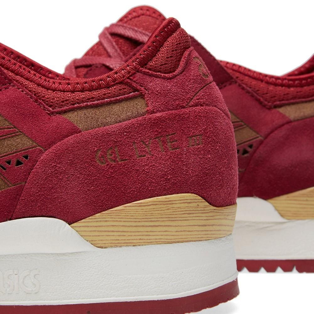 ASICS GEL LYTE III 'LASER ETCHED' Burgundy — UK 3 | EU 36 | US 4 — Back View