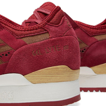 ASICS GEL LYTE III 'LASER ETCHED' Burgundy — UK 3 | EU 36 | US 4 — Back View