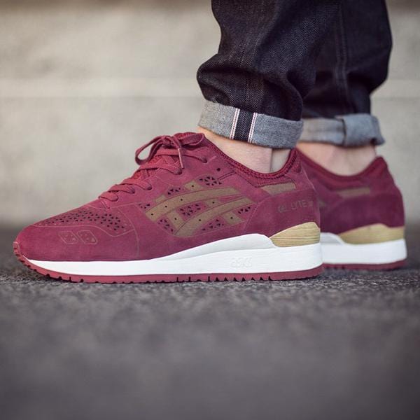 ASICS GEL LYTE III 'LASER ETCHED' Burgundy — UK 3 | EU 36 | US 4 — Lifestyle View