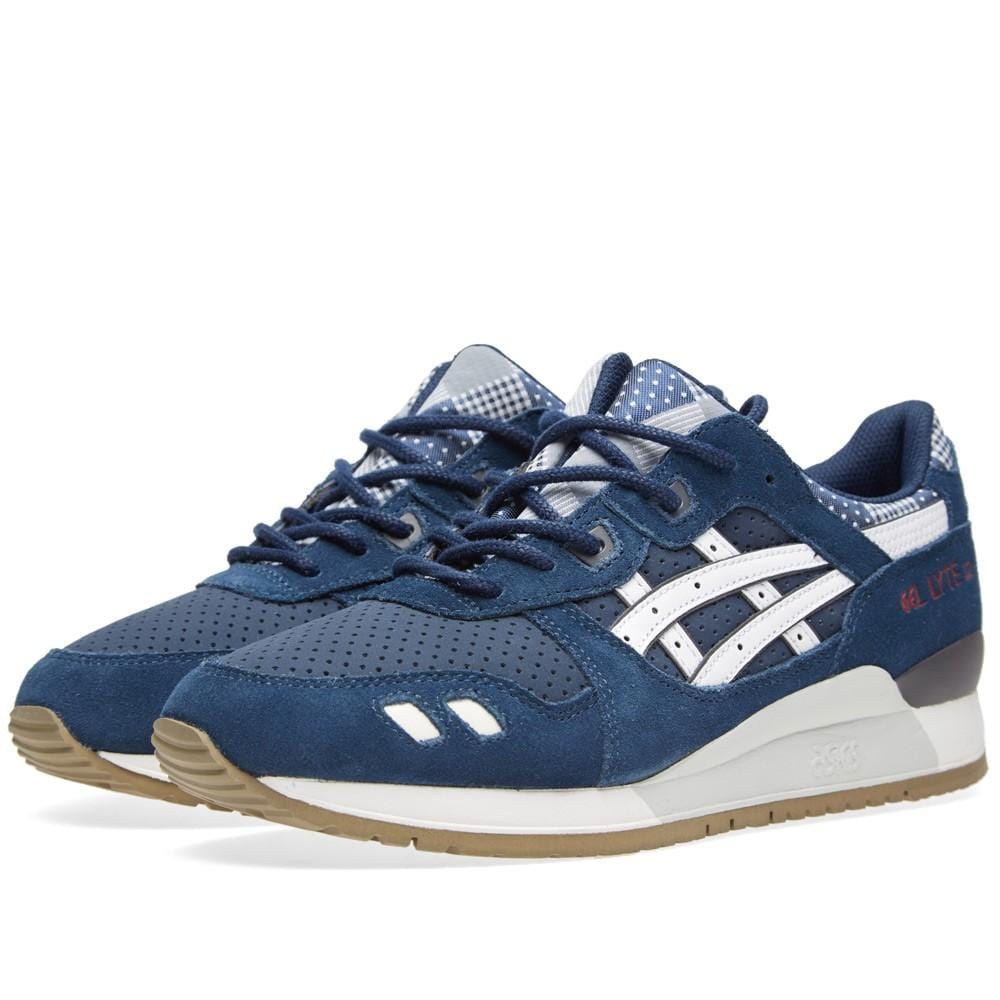 ASICS GEL LYTE III 'PATCHWORK' Navy & White — UK 3 | EU 36 | US 4 — Side View