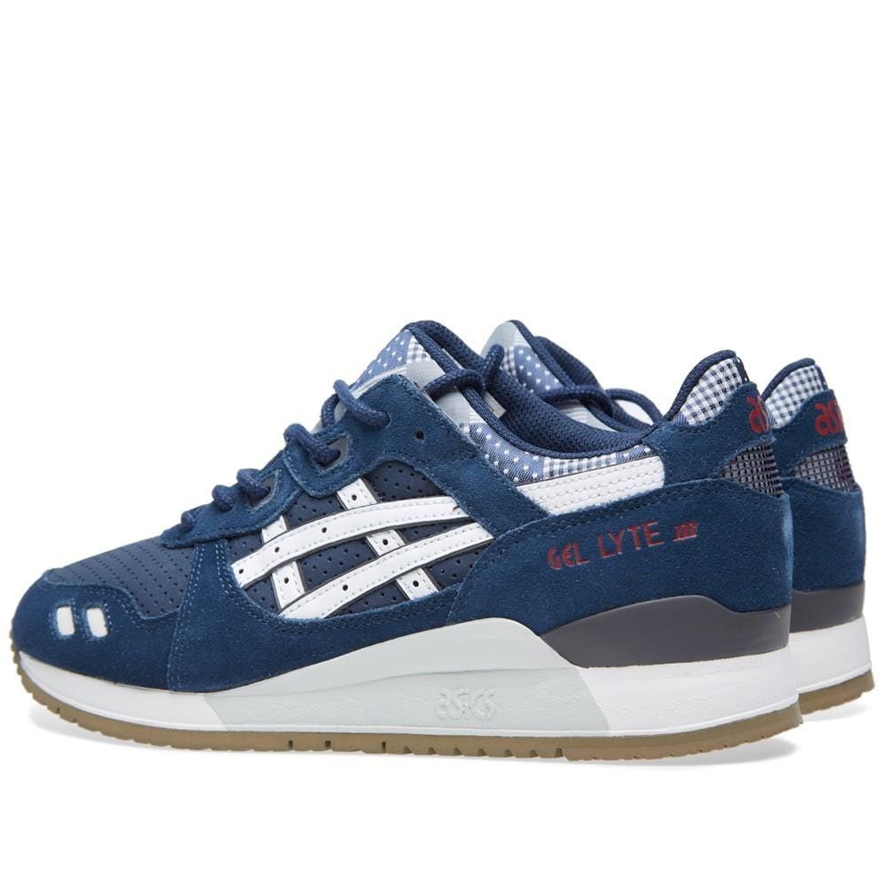 ASICS GEL LYTE III 'PATCHWORK' Navy & White — UK 3 | EU 36 | US 4 — Back View