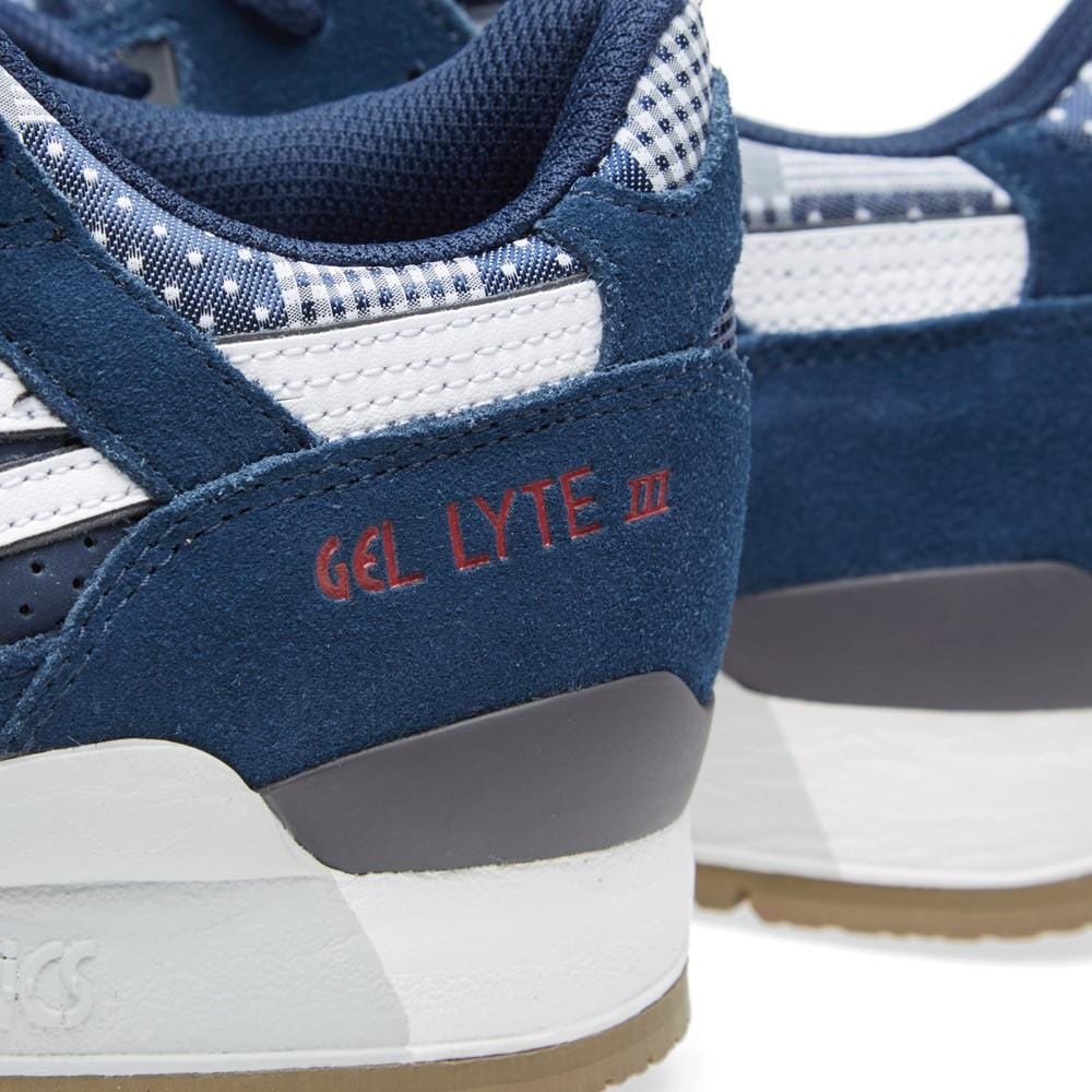 ASICS GEL LYTE III 'PATCHWORK' Navy & White — UK 3 | EU 36 | US 4 — Lifestyle View