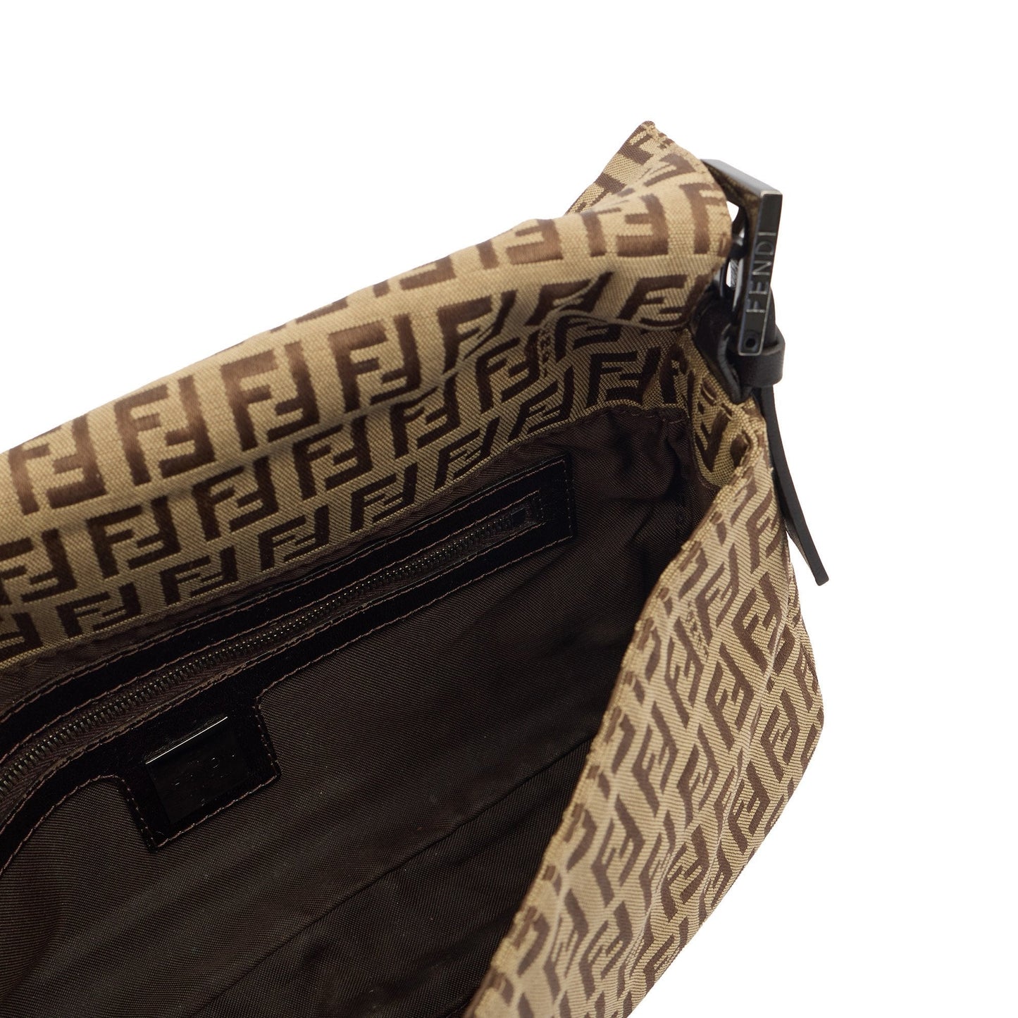Fendi Shoulder Bag Baguette in Zucca FF, Canvas — Detail View