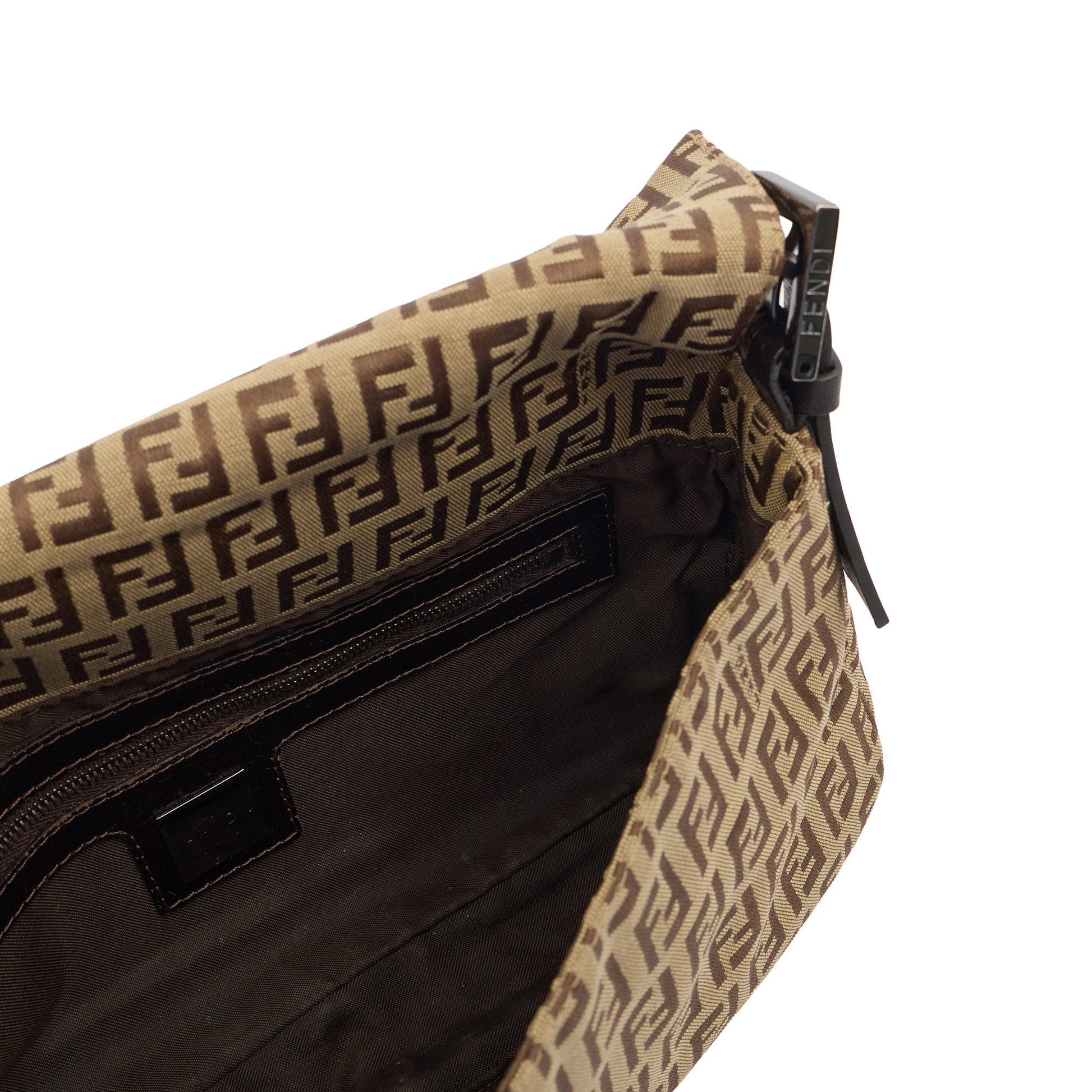 Fendi Shoulder Bag Baguette in Zucca FF, Canvas — Detail View