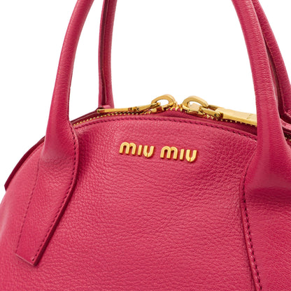 Miu Miu Shoulder Bag Bowling Bag - Small in Pink, Leather — Alternate View 12