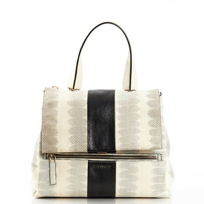 Givenchy Tote Pandora - Medium in Storm Gray, Exotic Effect Leather — Front View