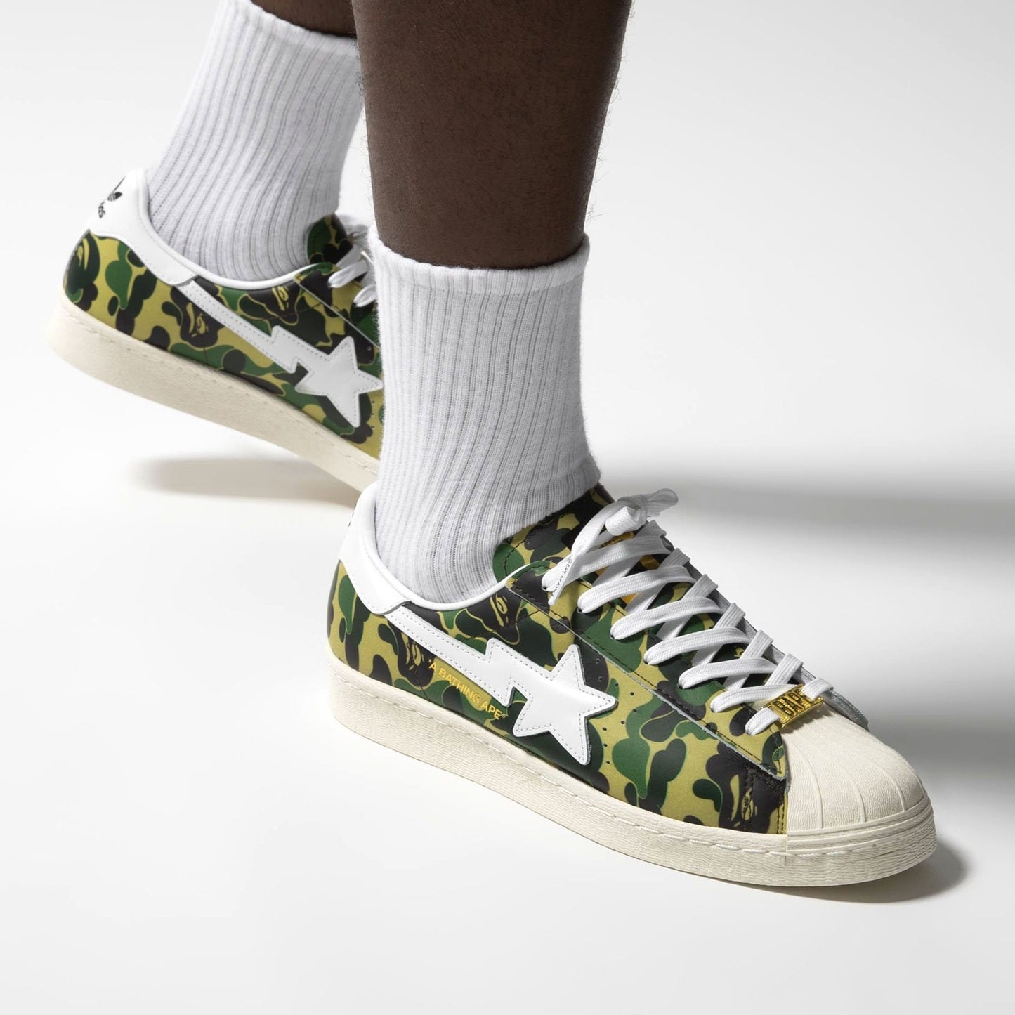 BAPE x adidas Superstar 80s 'ABC Camo' — UK 3.5 | EU 36 | US 4 — Lifestyle View