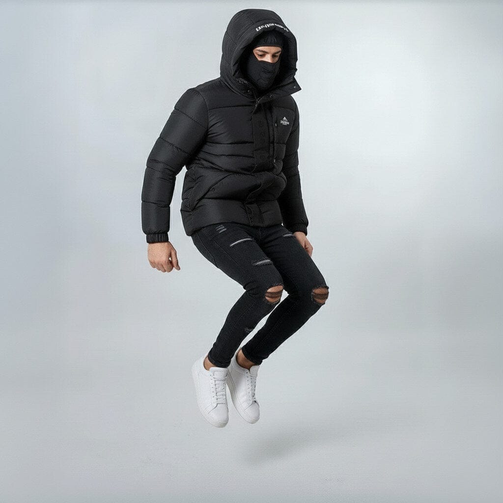 Helvetica Mountain Pioneers Barnes Hooded Parka Jacket — XS — Lifestyle View