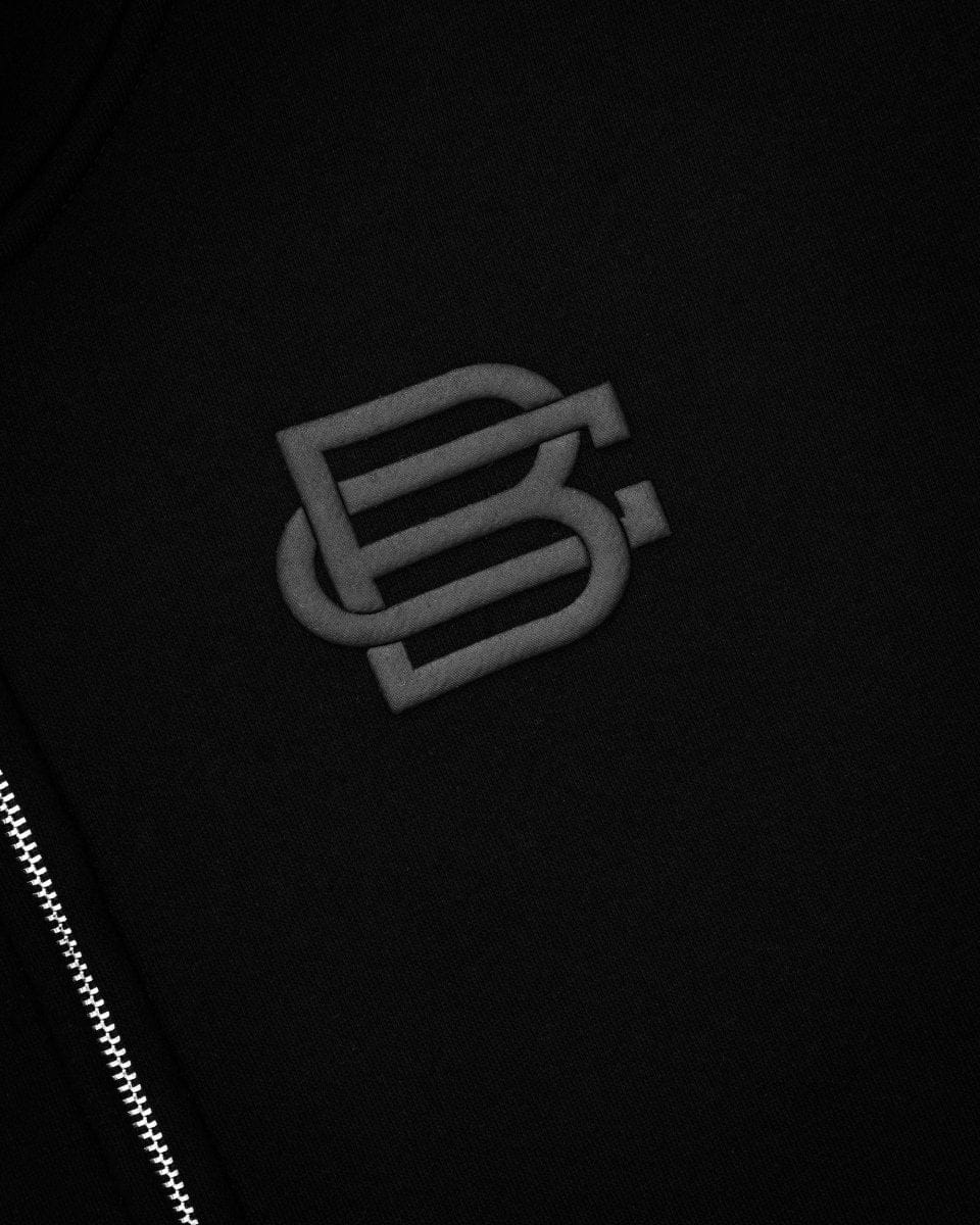 Bénir Club Match Day Zip Hoodie - Matte Black — XS — Back View