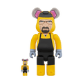 Bearbrick Breaking Bad Walter White (Chemical Protective Clothing Ver.) 100% & 400% Set — Front View