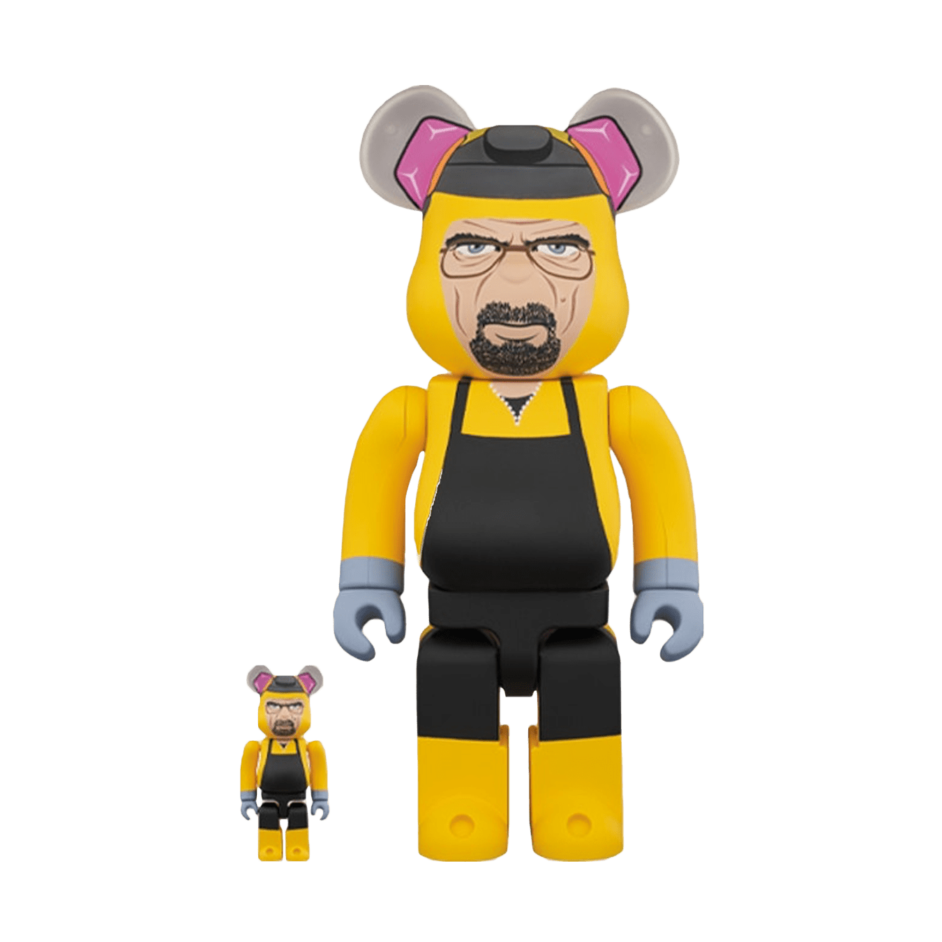 Bearbrick Breaking Bad Walter White (Chemical Protective Clothing Ver.) 100% & 400% Set — Front View