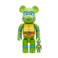 Bearbrick Medicom TMNT Leonardo 100% & 400% Set 'Green' — Front View