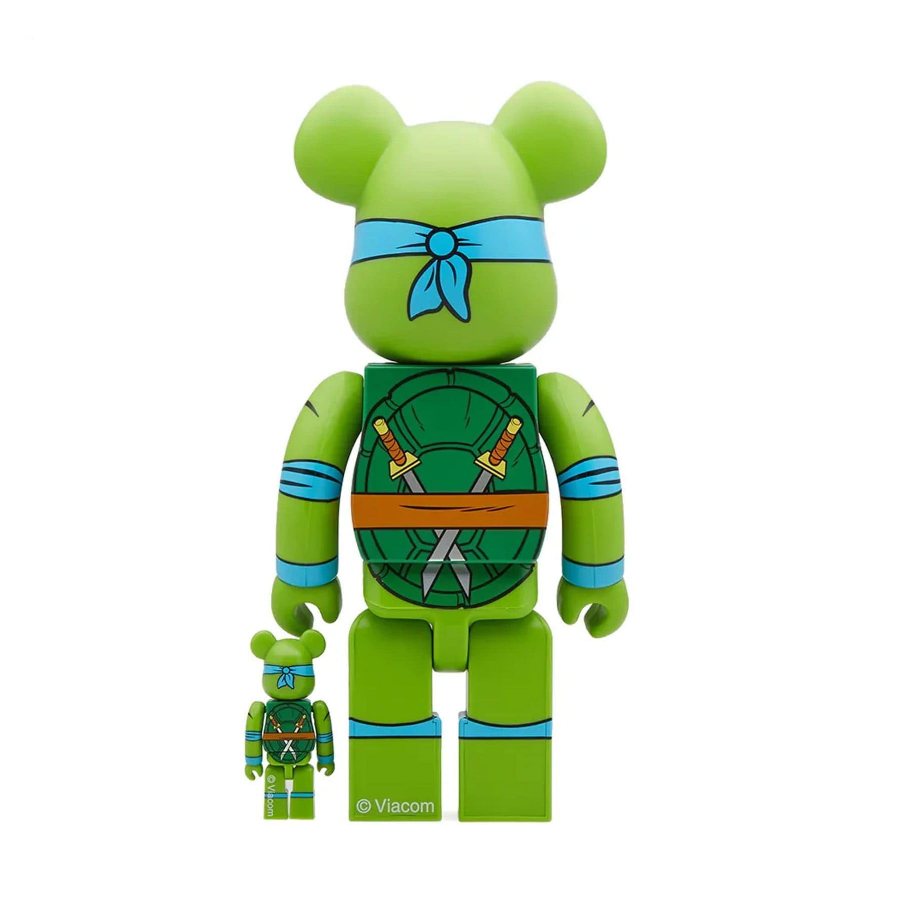 Bearbrick Medicom TMNT Leonardo 100% & 400% Set 'Green' — Side View