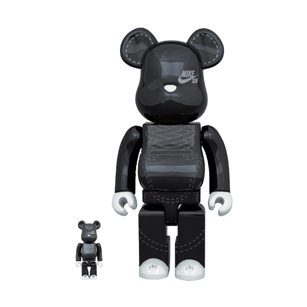Bearbrick NIKE SB 2020 100% & 400% Set 'Black' — Front View