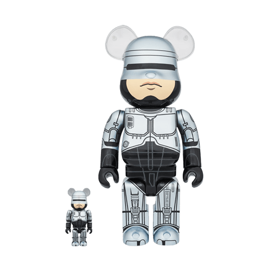 Bearbrick Robocop 100% & 400% Set 'Silver' — Front View