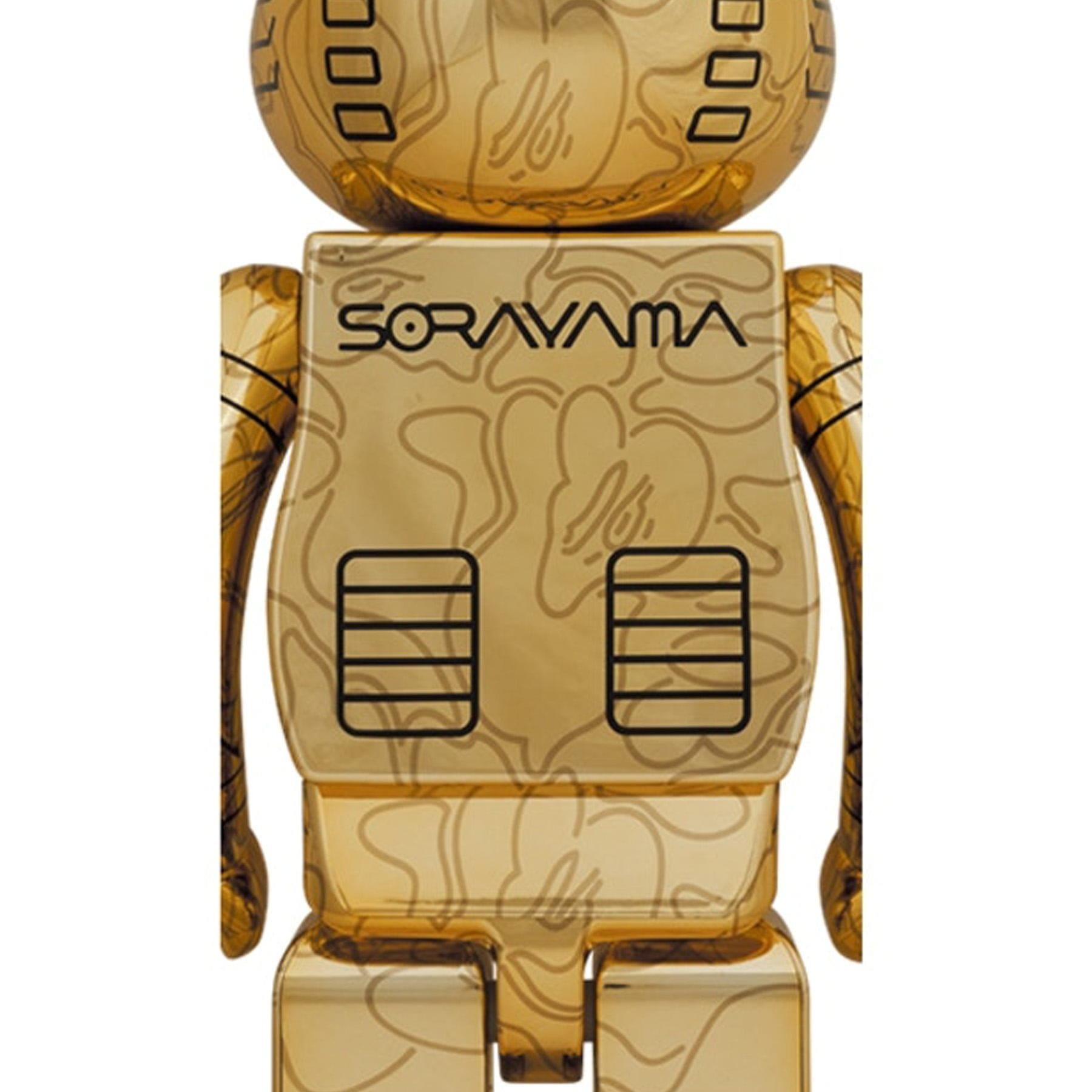 Bearbrick x BAPE x Hajime Sorayama Camo Shark 1000% 'Gold' — Side View