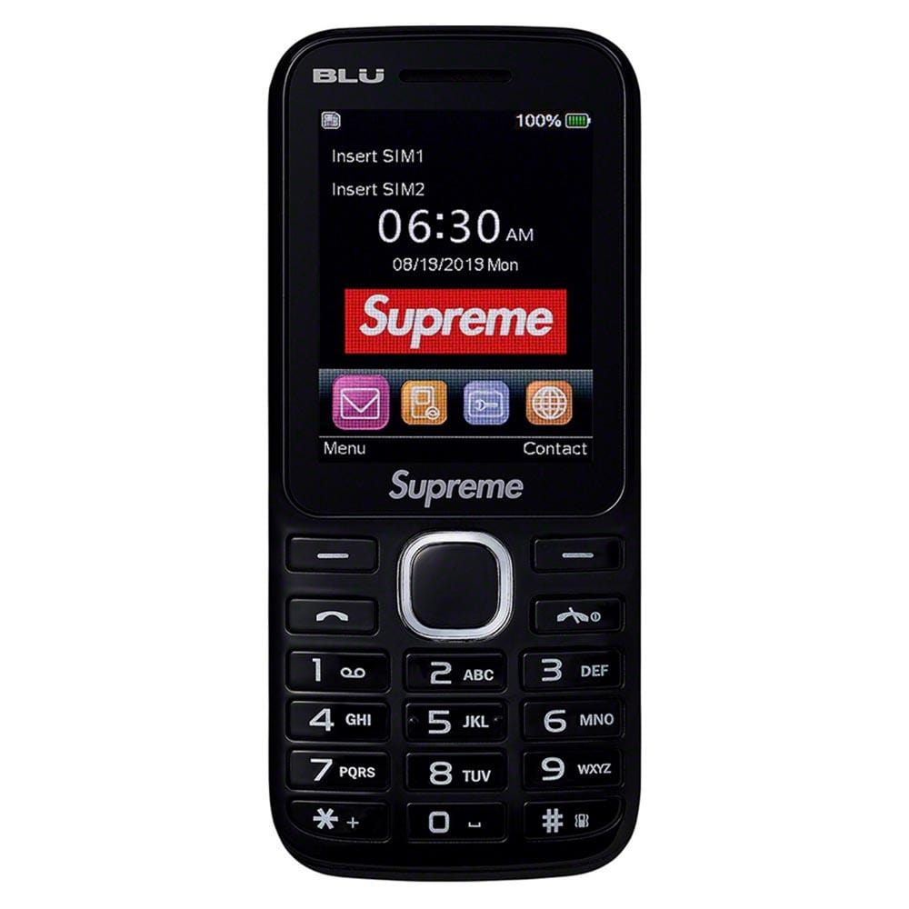 Supreme BLU Burner Mobile Phone Black (FW19) — Front View