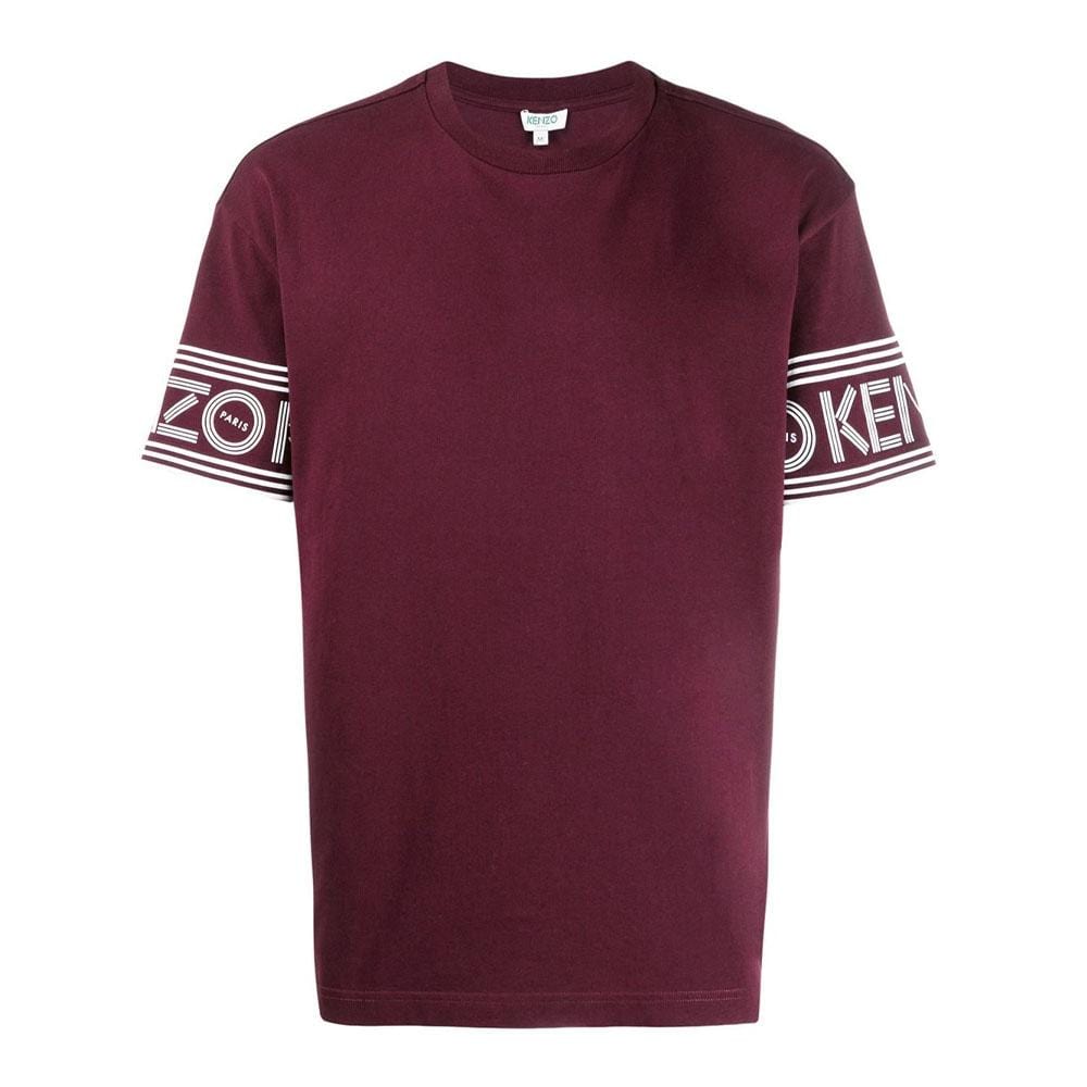 Kenzo Striped Logo T-Shirt "Red" — XXS — Front View