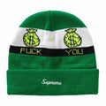Supreme Pay Me Beanie Green — Front View