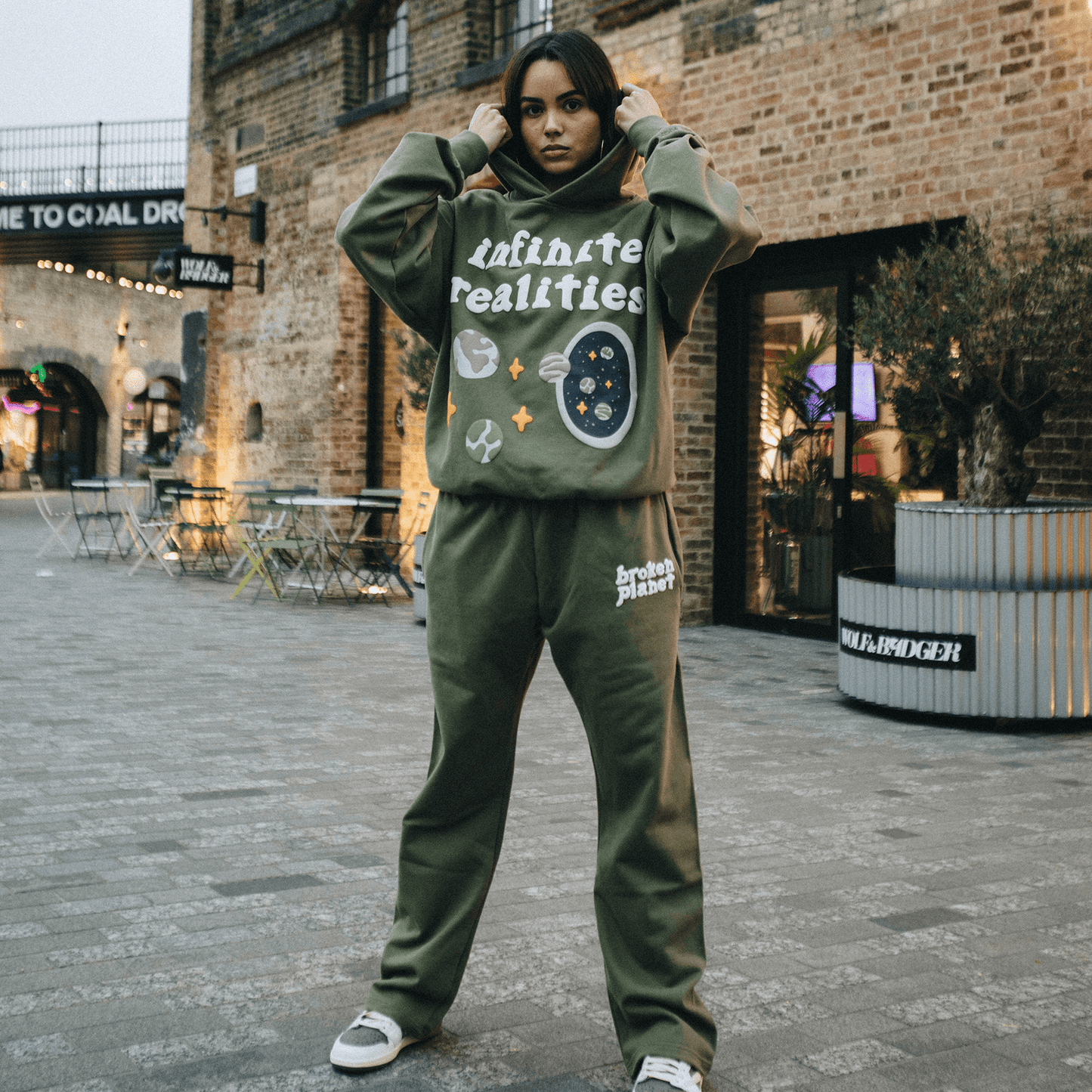 Broken Planet Hoodie x KG 'Olive Green' — XXS — Top View
