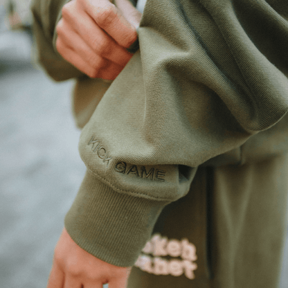 Broken Planet Hoodie x KG 'Olive Green' — XXS — Back View