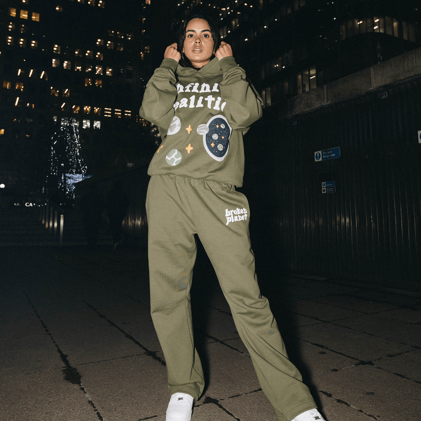Broken Planet x KG Sweat Pants 'Olive Green' — XXS — Top View