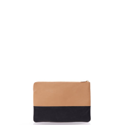 Celine Clutch Zip Pouch in Cream, Box Calfskin — Top View