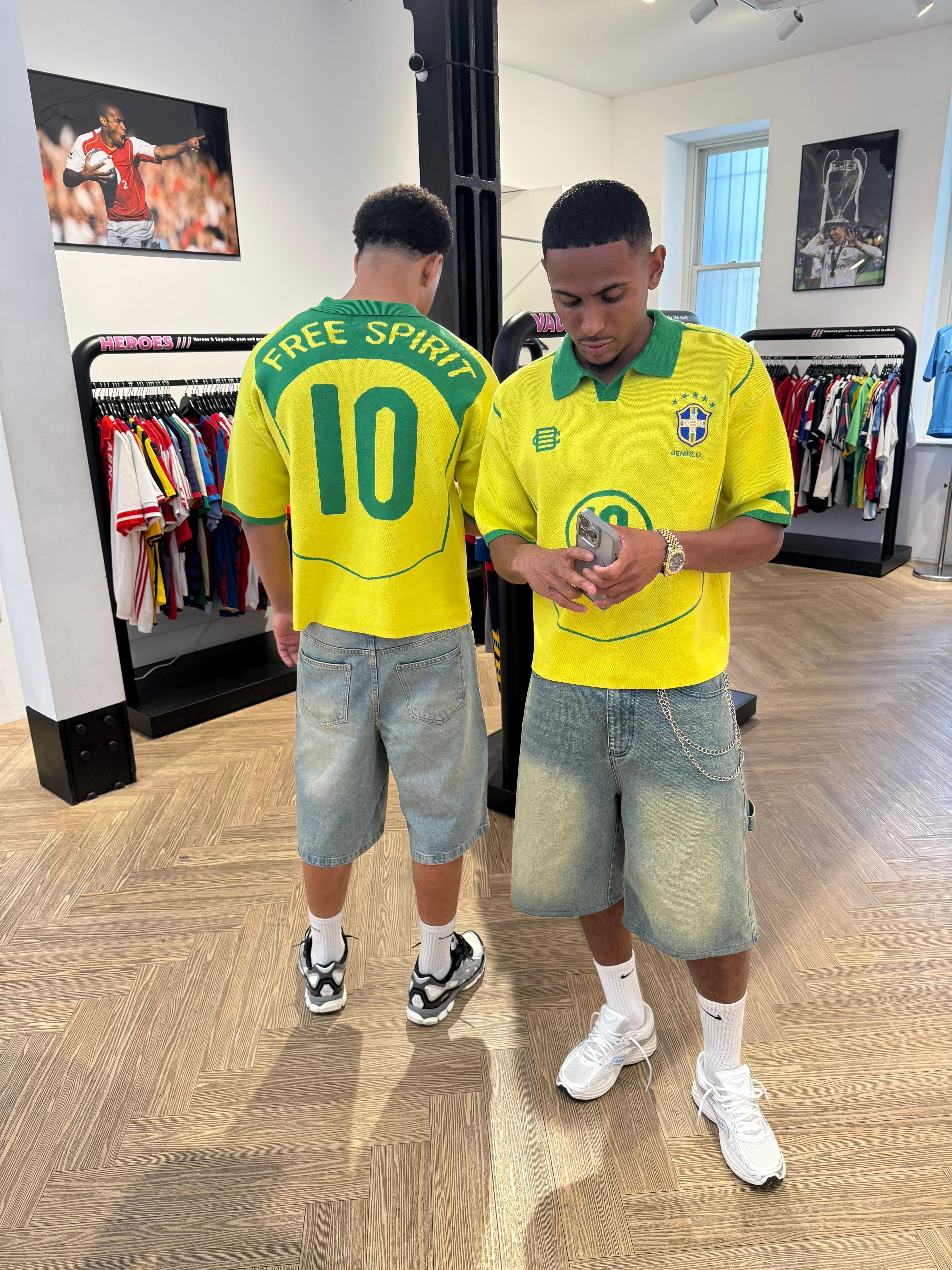 Benir Clothing 04 dinho inspired knit Jersey - Yellow — XS — Side View