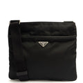 Prada Cross Body Nylon Messenger in Black, Nylon — Front View