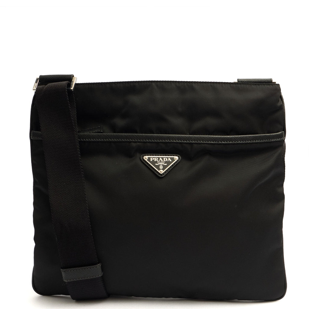 Prada Cross Body Nylon Messenger in Black, Nylon — Alternate View 13