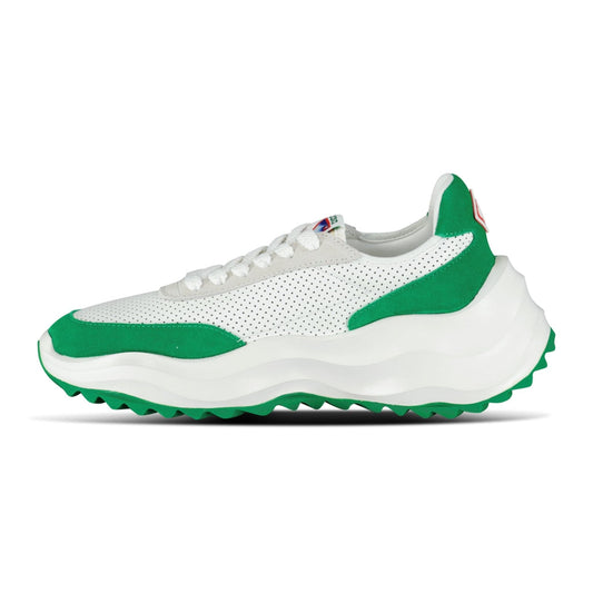 Casablanca Atlantis Chunky Sneakers White & Green — UK7.5 — Side View