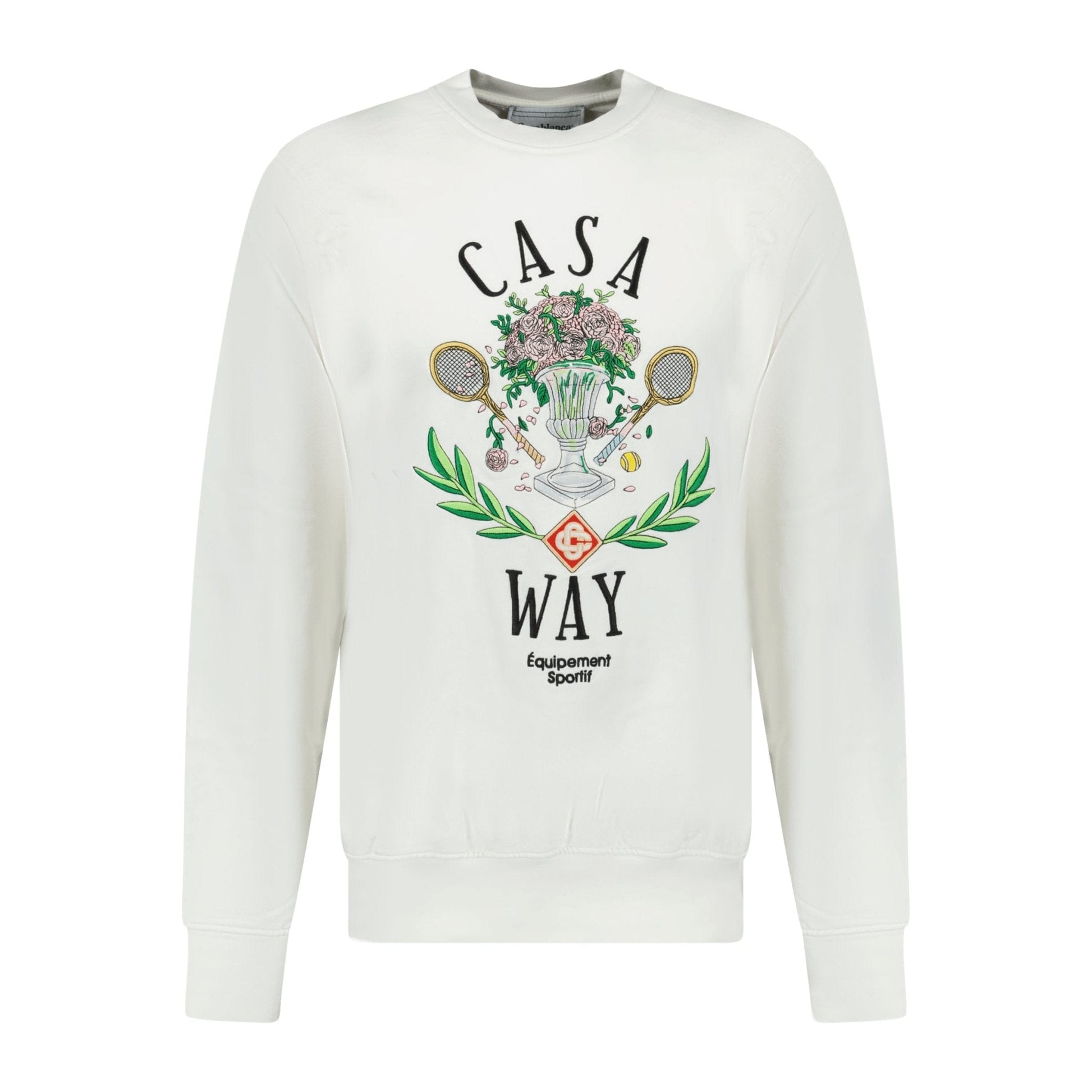 Casablanca 'Casa Way' Graphic Print Sweatshirt White — S — Front View