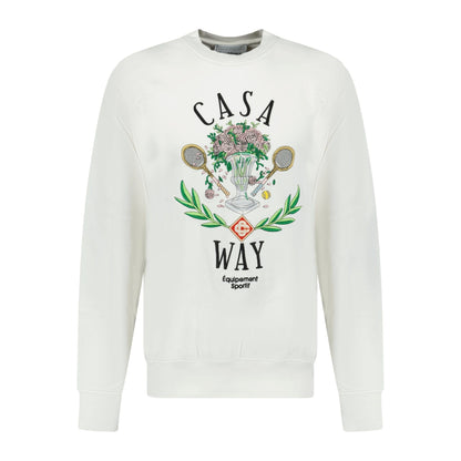 Casablanca 'Casa Way' Graphic Print Sweatshirt White — S — Front View