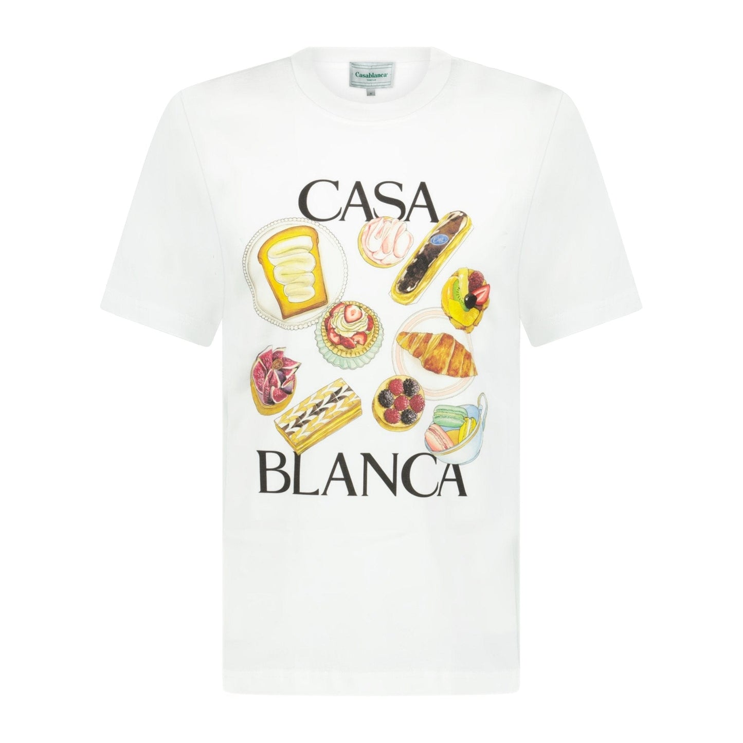 Casablanca In Flight Pastries Printed T-Shirt White — S — Front View