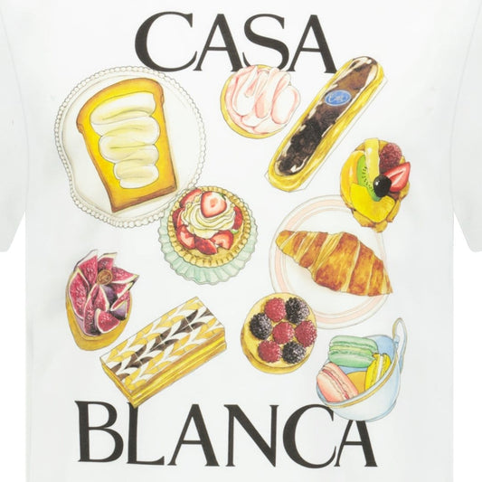 Casablanca In Flight Pastries Printed T-Shirt White — S — Side View