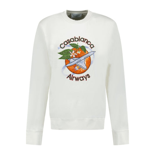 Casablanca Orbite Autour De L'Orange Beaded Sweatshirt White — S — Front View