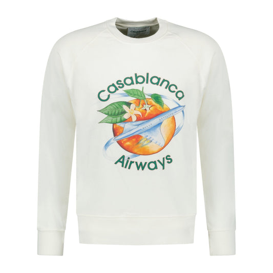 Casablanca Orbite Autour De L'Orange Raglan Sweatshirt White — S — Front View