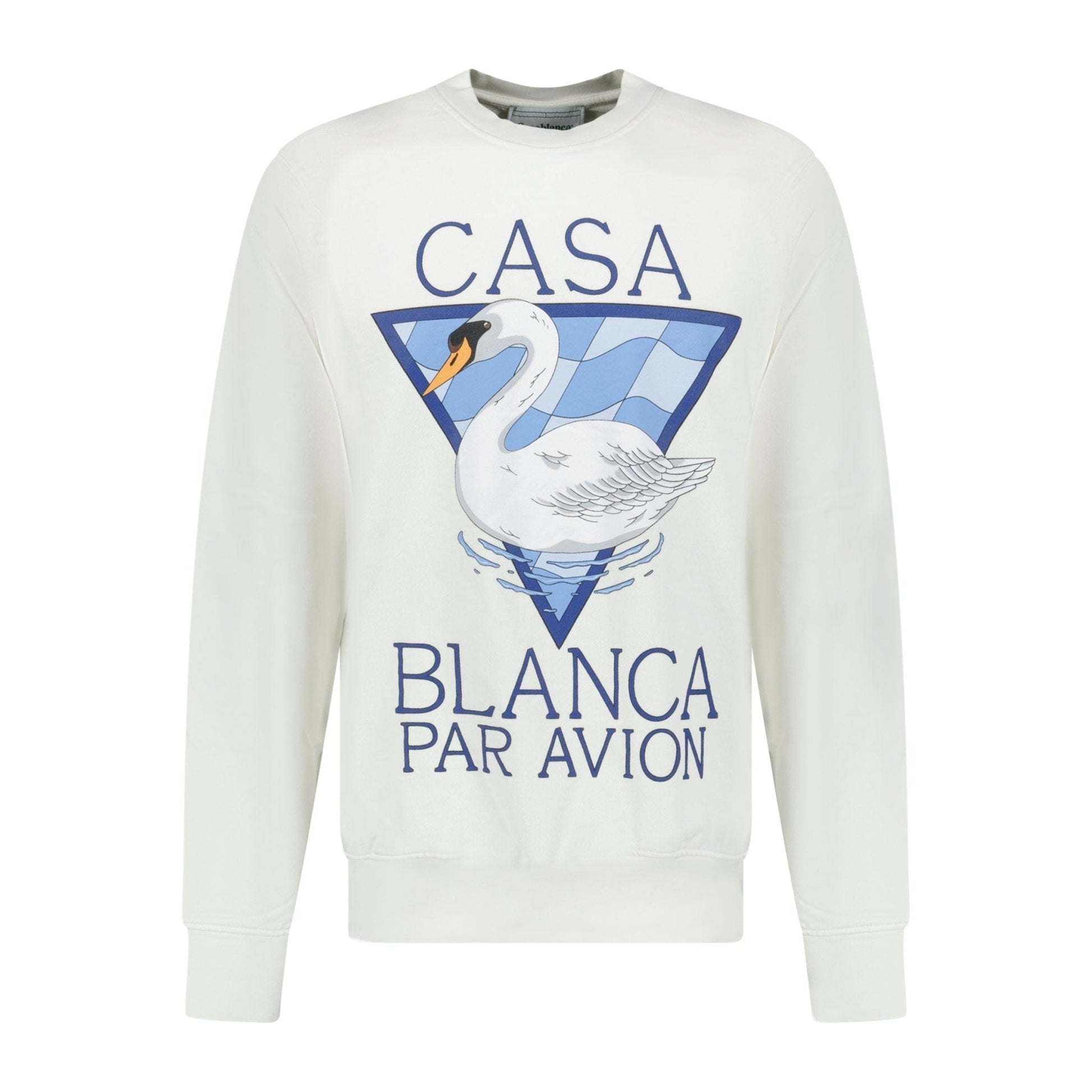 Casablanca Par Avion Screen Printed Sweatshirt White — S — Front View