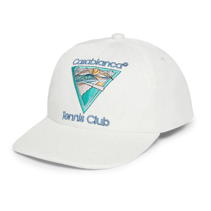 Casablanca ‘Tennis Club Icon’ Baseball Cap in Off White — Front View