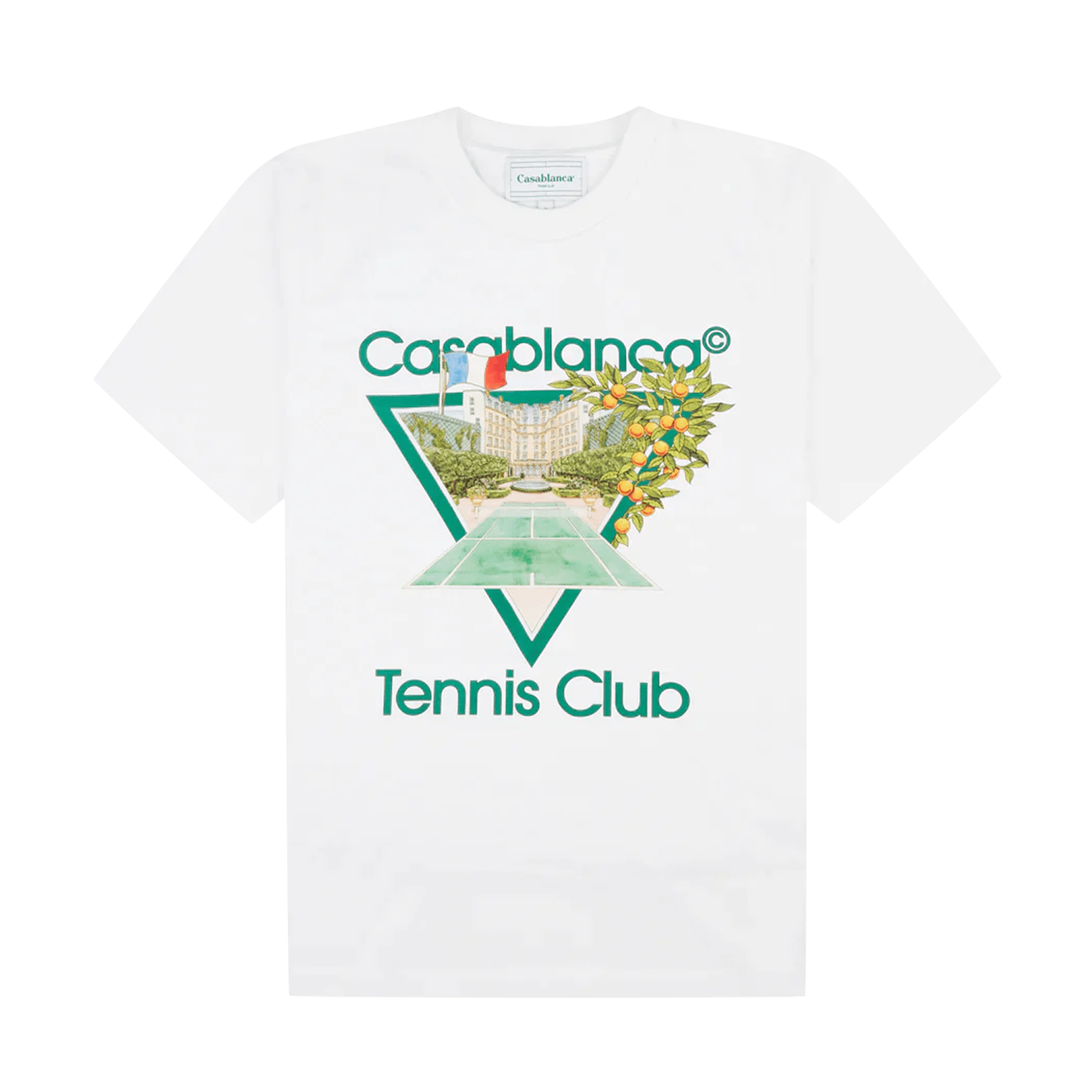 Casablanca White Tennis Club Icon T-Shirt — XXS — Front View