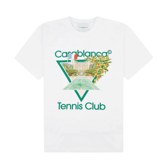 Casablanca White Tennis Club Icon T-Shirt — XXS — Front View